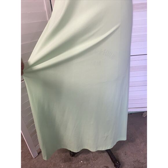 JC Penney 60s 70s Vintage Green Polyester Maxi A-line Dress Sleeveless Medium - Picture 4 of 8